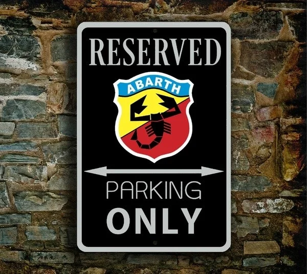 

Retro Tin paintingAbarth Parking Only Sign Abarth Gift Garage Decorative Metal