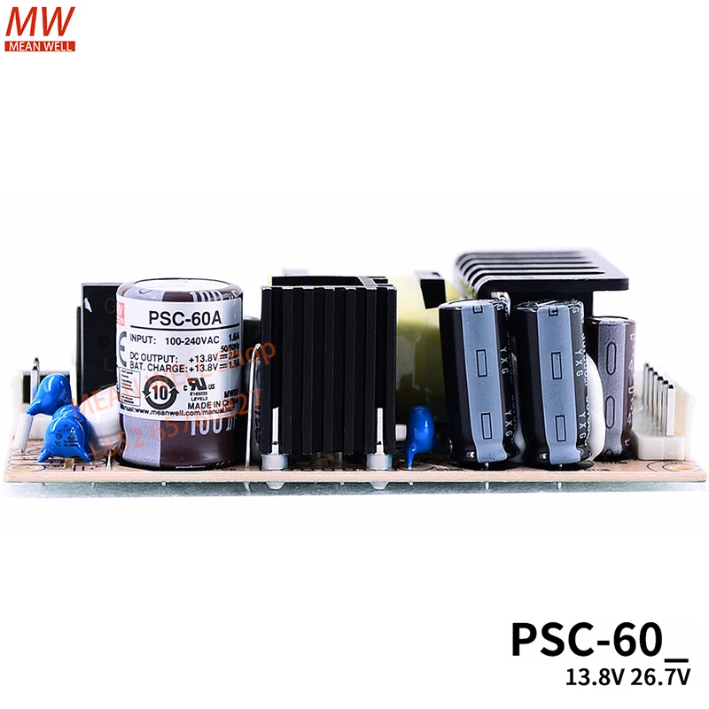 Original MEAN WELL 60W Single Output with Battery Charger(UPS Function) PSC-60A PSC-60B Security Power Supply