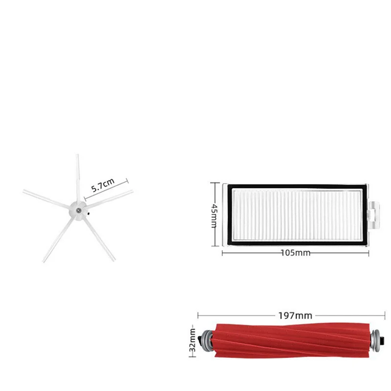 9M-HEPA Filter Mop Cloth Dust Bag As Shown Plastic For Roborock Q7 Max / Q7 Max+ / T8 Robot Vacuum Cleaner