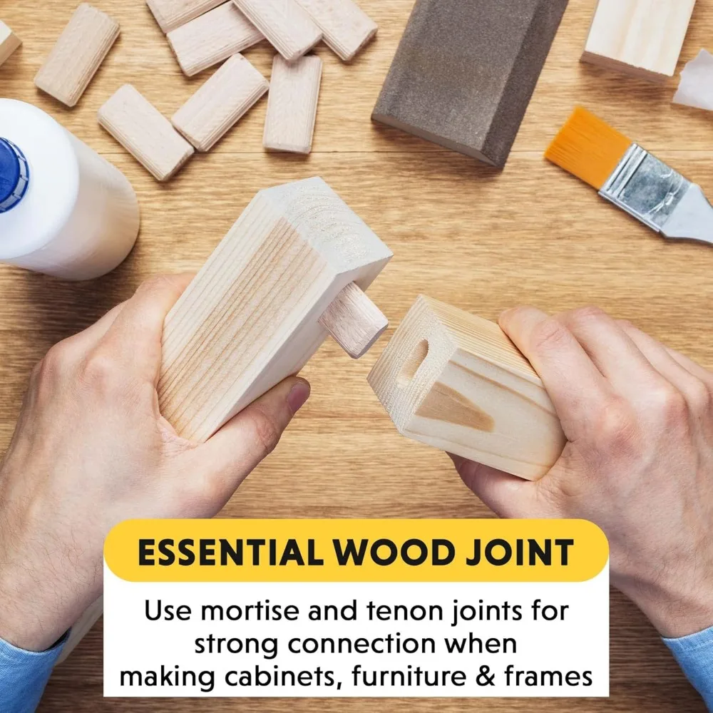 Kit Jig Mortise dan Tenon untuk Pertukangan Kayu dengan Mata Bor Berongga untuk Pengeboran Presisi