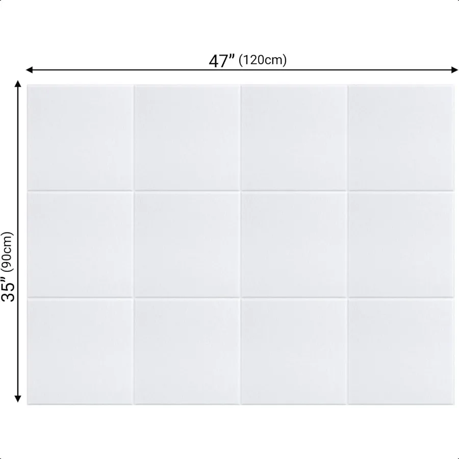 لوحة إعلانات الفلين الأبيض 47 بوصة × 35 بوصة 12 عبوة من بلاط لوحة الفلين القابل للإزالة للجدار كبير 48 × 36 لوحة إعلانات دبوس الخنزير #4