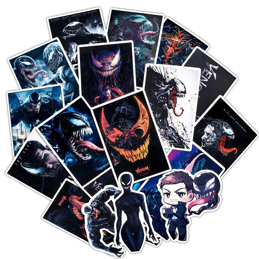 10/20/30pcs Disney Marvel Movie Venom Stickers for Laptop Skateboard Guitar Luggage Waterproof Graffiti Kids Sticker Cool Decals