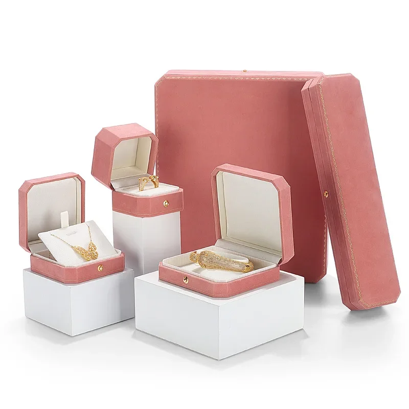 

Lbarley Высококачественная фланелевая подарочная коробка для ювелирных изделий в европейском стиле, роскошное кольцо, серьги, ожерелье, браслет, чехол для упаковки ювелирных изделий