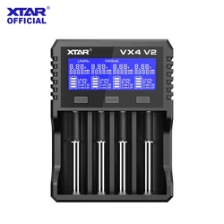 XTAR VX4 18650 caricabatteria AAA/AA li-ion/ni-mh/LiFePO4 batteria 20W caricabatterie rapido con display a led tester di capacità della batteria