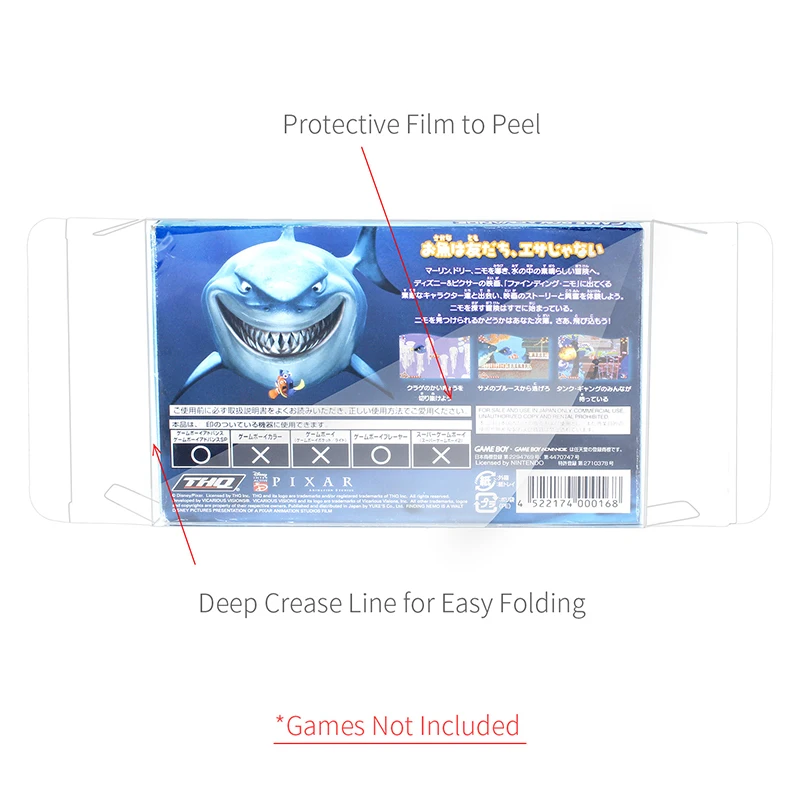 5pcs PET Plastic Carts Clear CIB Case Protector Sleeve Box for Gameboy Advance GBA Cartridge Japanese Games