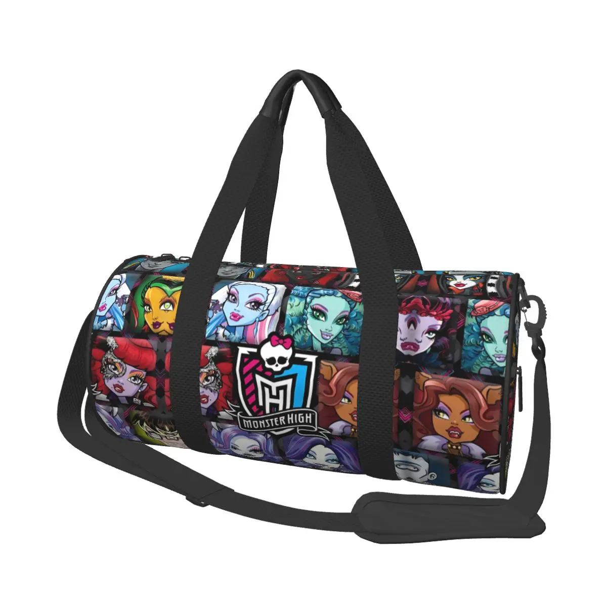 Monster High Sporttassen Cartoon Cool Anime Training Sporttas met Schoenen Kleurrijke Handtassen Heren Ontwerp Oxford Fitness Tas