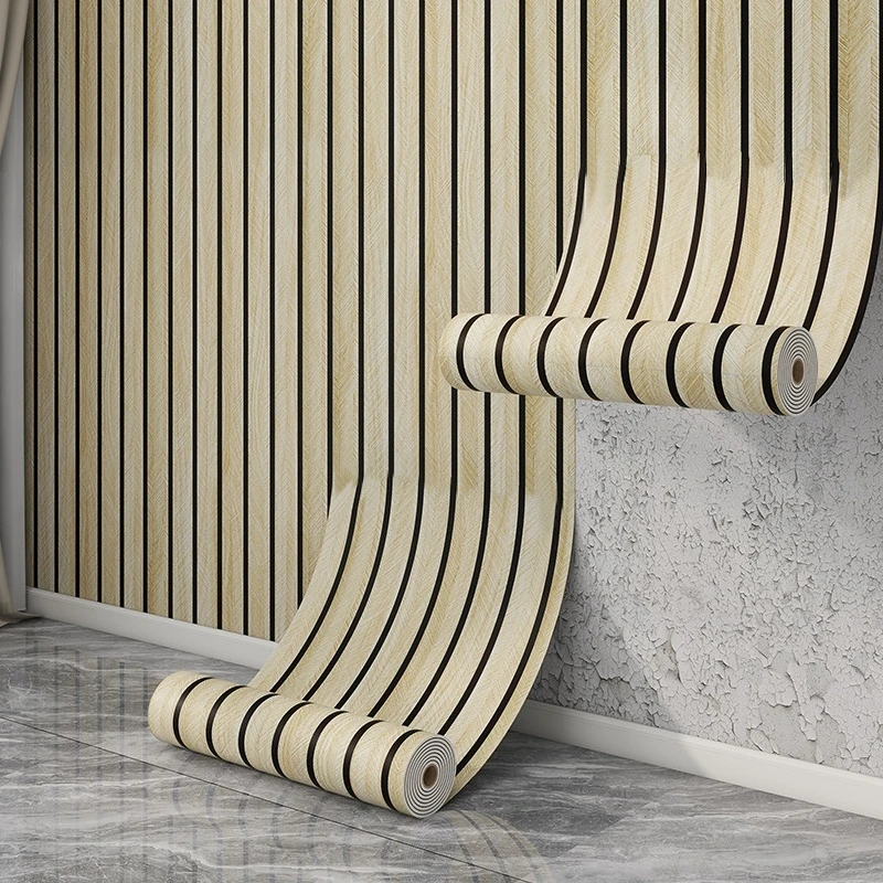 10M/5M/3M 나뭇결 자체 접착 벽지 침실 거실 벽 클래딩 필앤스틱 방수 벽 스티커 홈 데코