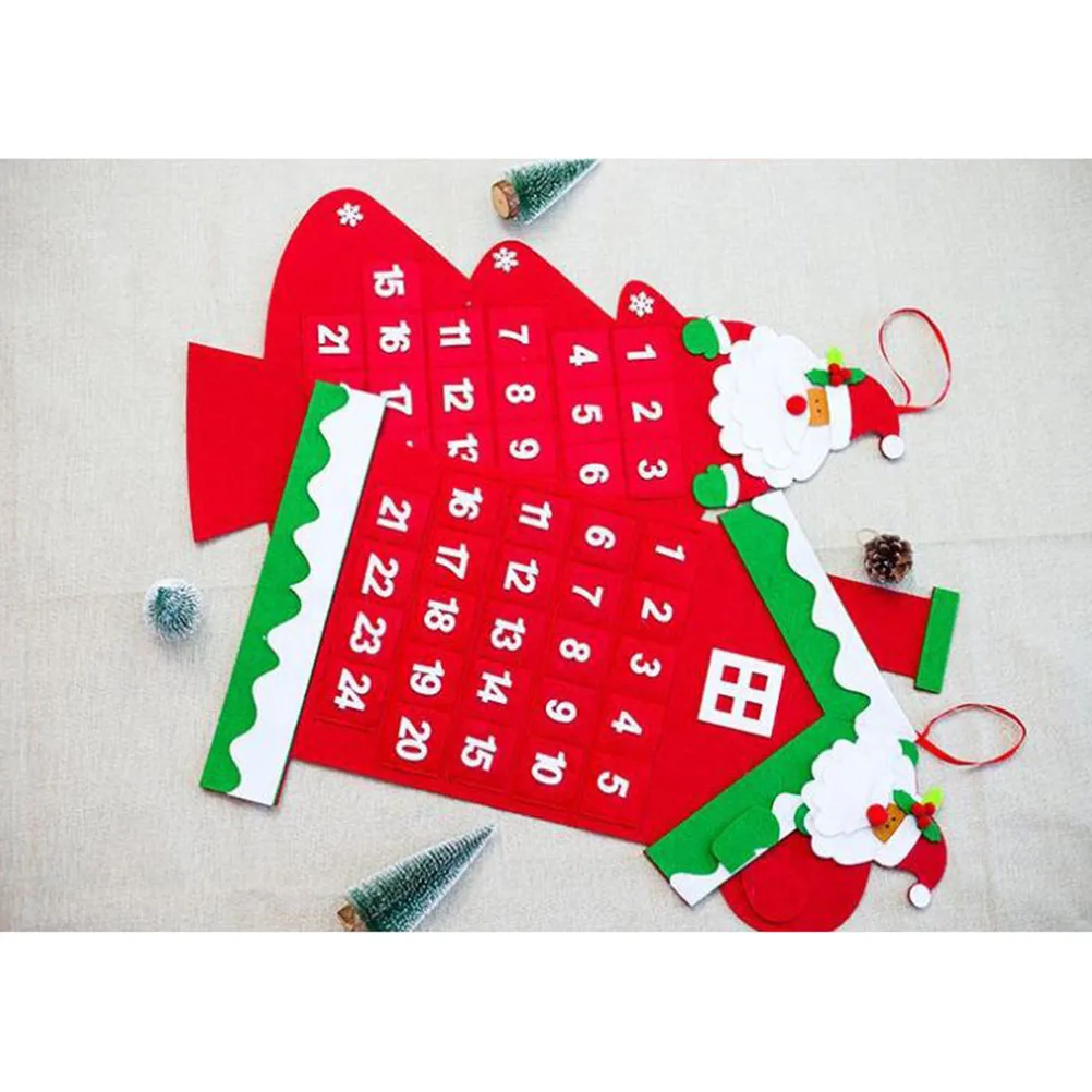 

Countdown Calendar Card Fun Addition to Christmas Xmas Hanging Advent House Shaped Ornament Beautiful Decoration