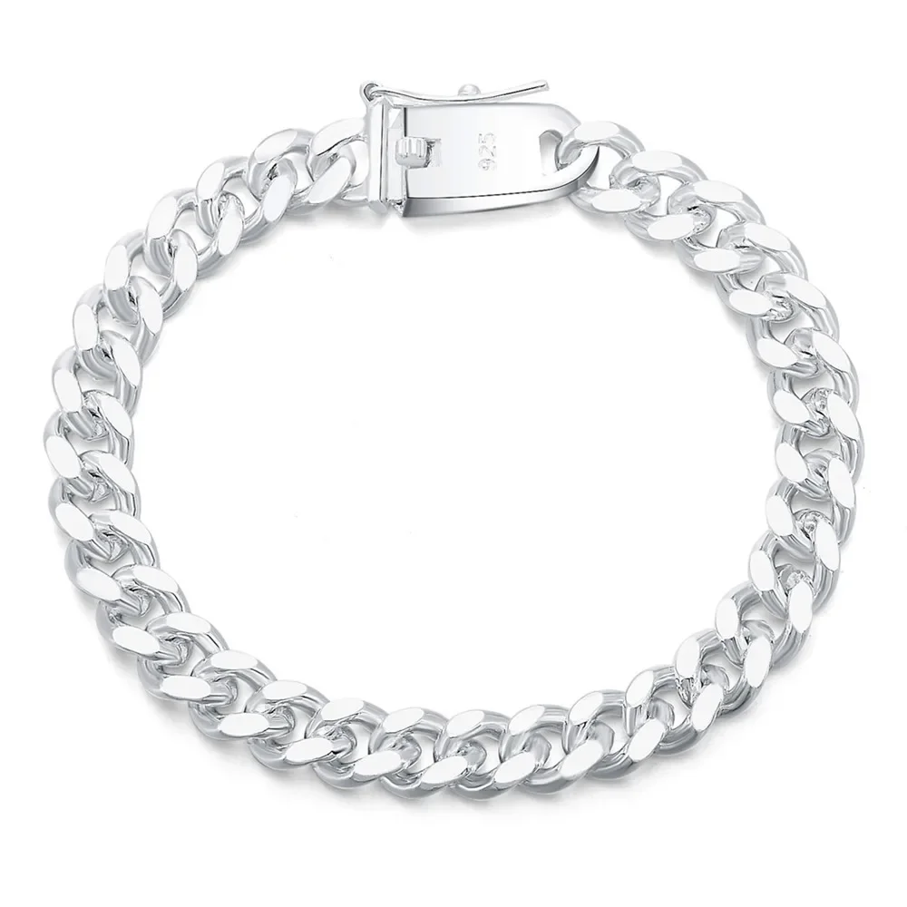 Special offer 925 Sterling silver 10MM solid Chain 20cm  Bracelets for women party Christmas Gifts fashion Jewelry