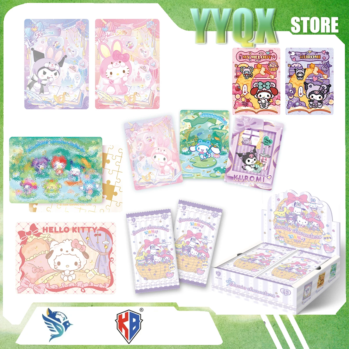 KABAO 2026 NEW Sanrio Hello Kitty My Melody Kuromi Collection Card Periphery Cute Girl Surprise Gift Toy Rare Like Decoration Or