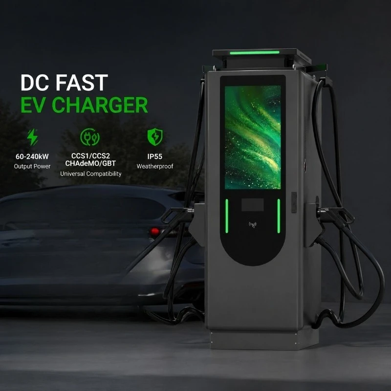 IP55 60-240kW DC EV Charger 1.6J Fast Charging Station CCS1 CCS2 GBT Dual  Commercial Use 380V Input
