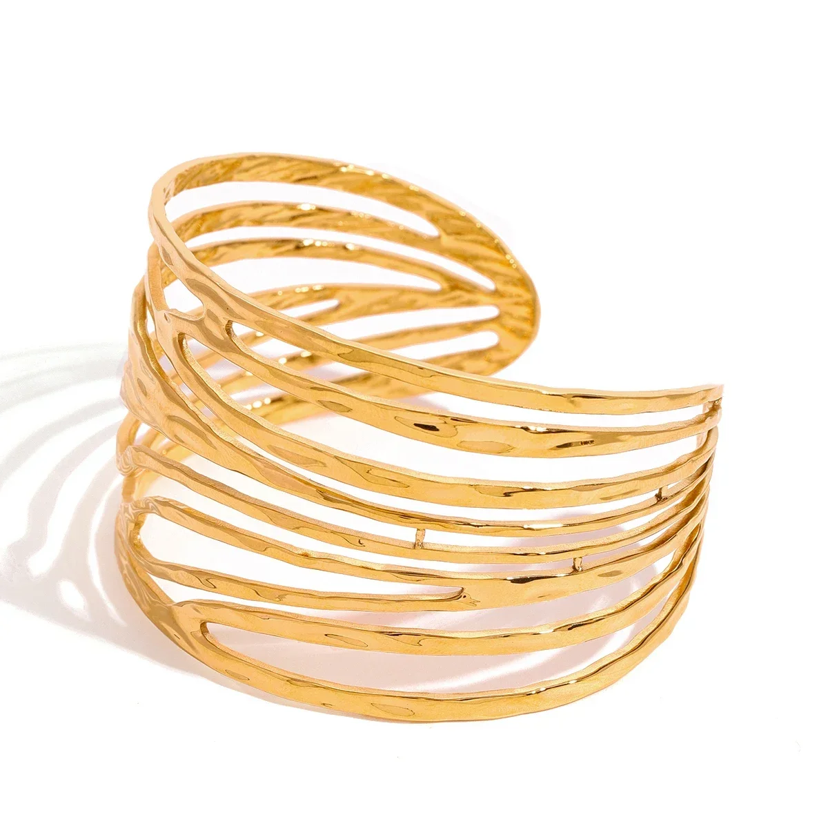 

Youthway Stainless Steel Trendy Irregular Line Hollow-out Bracelet Bangle For Women 18K Waterproof Fashion Jewelry Women