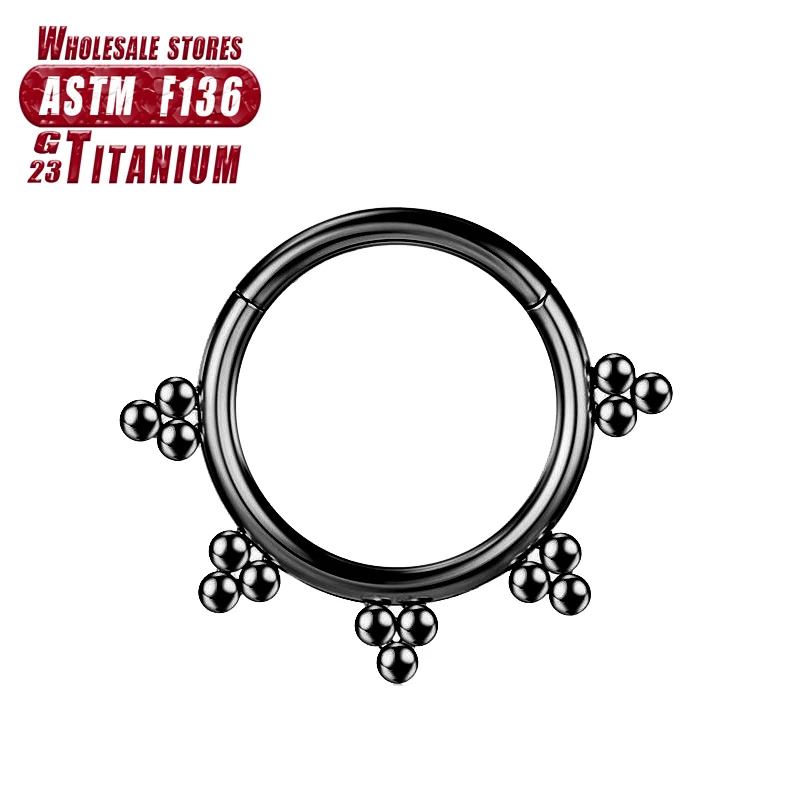 F136 Titan Piercing Schwarzer Nasenring Implantatqualität Scharnier Seamles Ohrring Clicker Knorpel Septum Daith Tragus Schmuck Geschenk – Detail 18