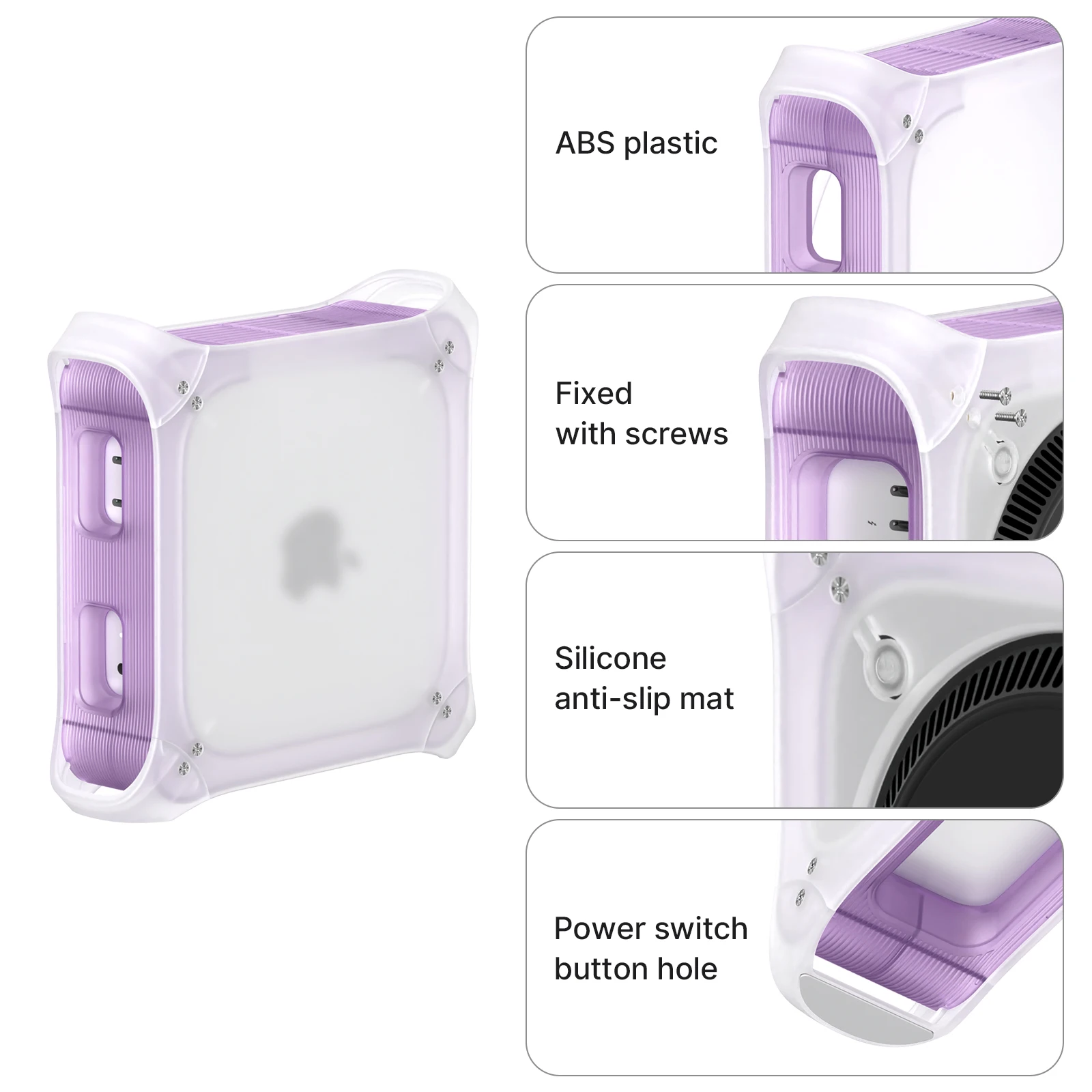 Wokyis Desktop Stand for Mac mini M4/M4 Pro/M5/M6 Storage Holder ABS Heat Dissipation Bracket Cooling Mount Accessories