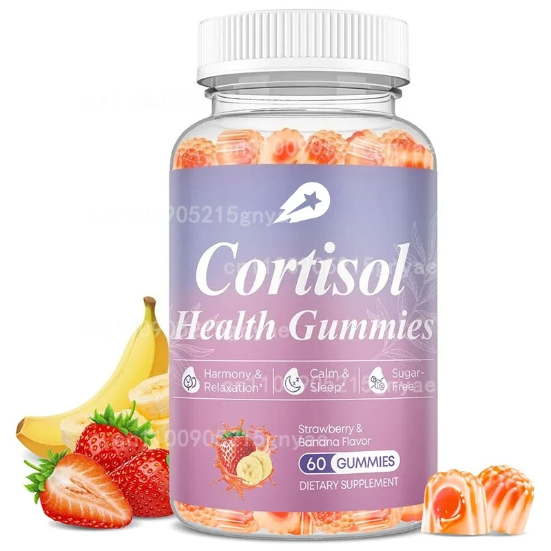 

Women's Cortisol Supplement Gummies, Containing Phosphatidylserine, Vegetarian Sugar Free, 60 Capsules