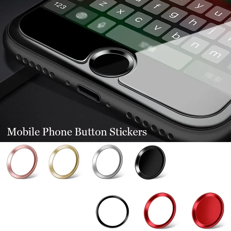 5 PCS Home Button Sticker for iPhone 8 7 6S Sensitive Touch ID Key Anti Sweat Protector for iPad Ultra Slim Fingerprint Support