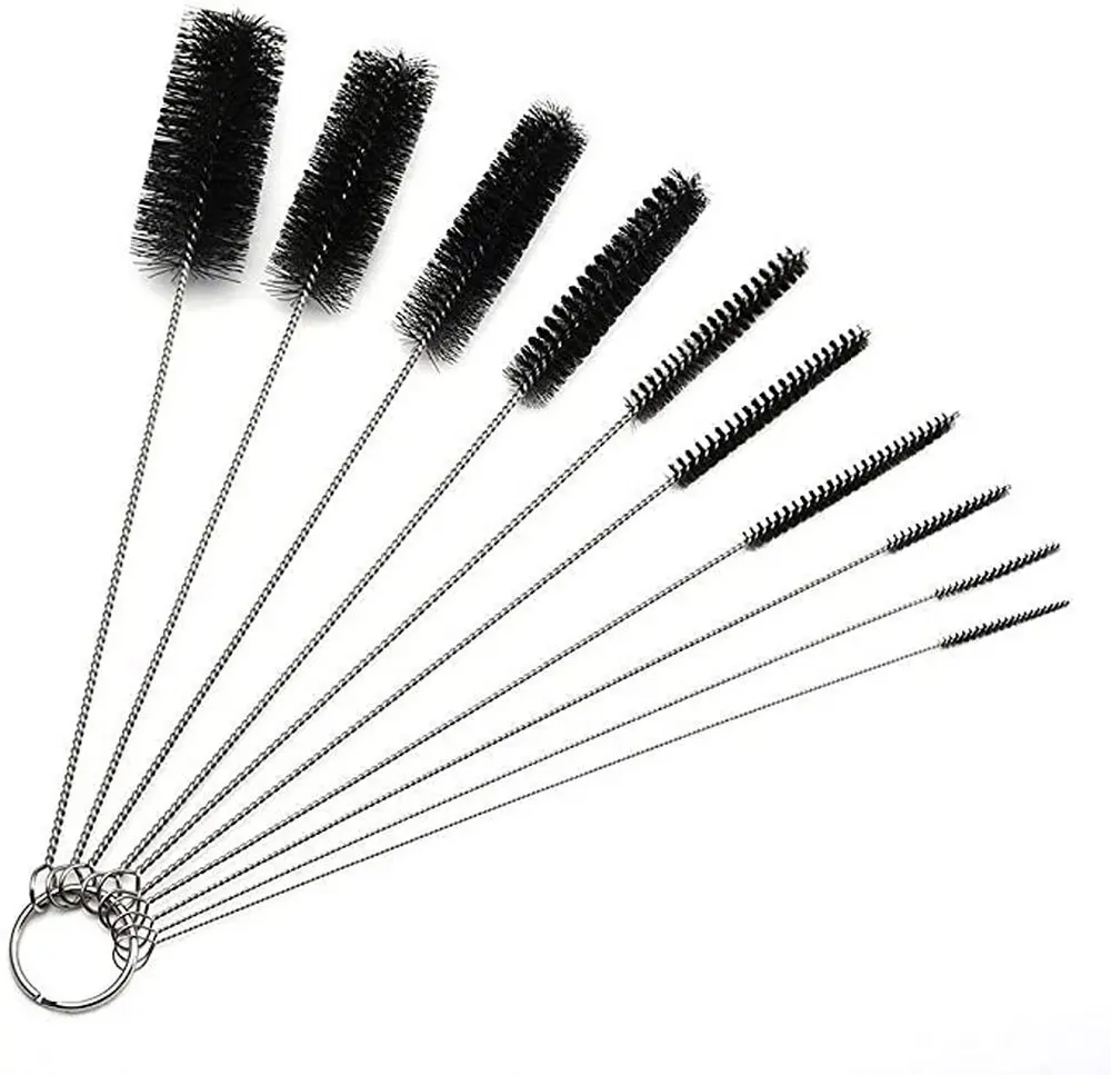 10 Different Sizes Long Straw Brush, Nylon Pipe Tube Cleaning Brush Set for Bottle Tube Gap Cleaning