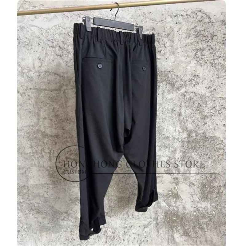 2026 Japanese-style original design straight-fit casual pants. Multi-button adjustable large-sized custom-made casual pants.
