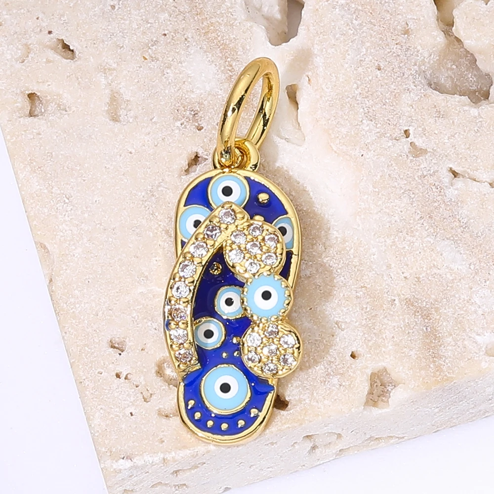 Juya Handwerk Bunte Emaille Anhänger Hausschuhe Hamsa Fatima Türkische Griechische Bösen blick Charms Für DIY Mode Schmuck Machen – Detail 23