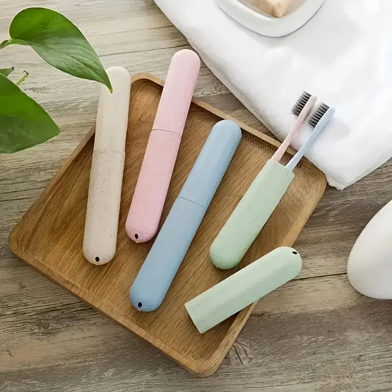 1pcs Portable Dustproof Toothbrush Case Holder, Plastic Toothbrush Container Storage Box, Suitable For Daily And Travel Use