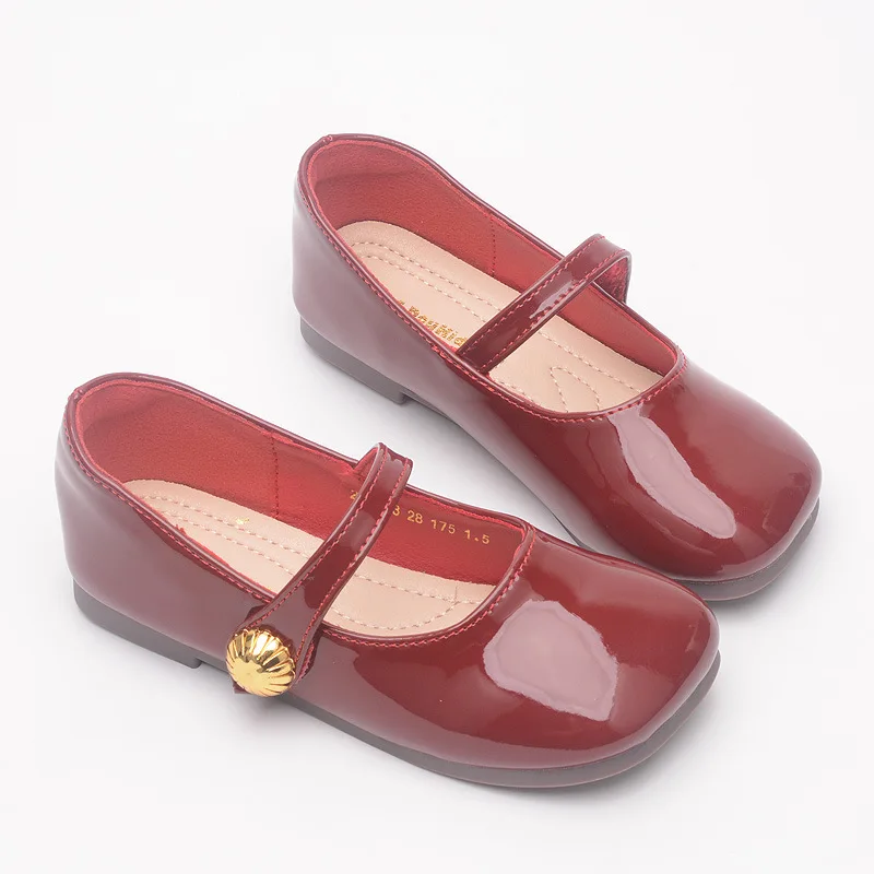 Chaussures de princesse en cuir pour enfants, chaussures plates brillantes pour filles, respirantes et élégantes, Mary Janes, peu profondes et chics, mode de fête