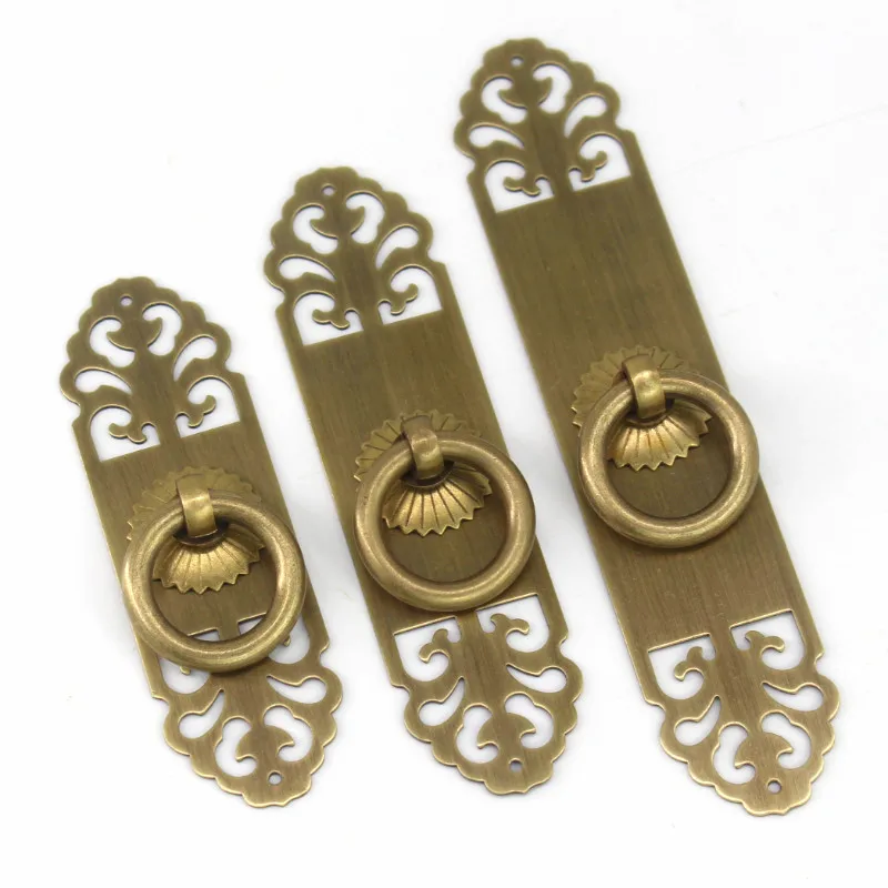 Antique Brass Cabinet Handles Chinese Style Furniture Handle Drawer Knobs Wardrobe Door Pulls Furniture Hardware