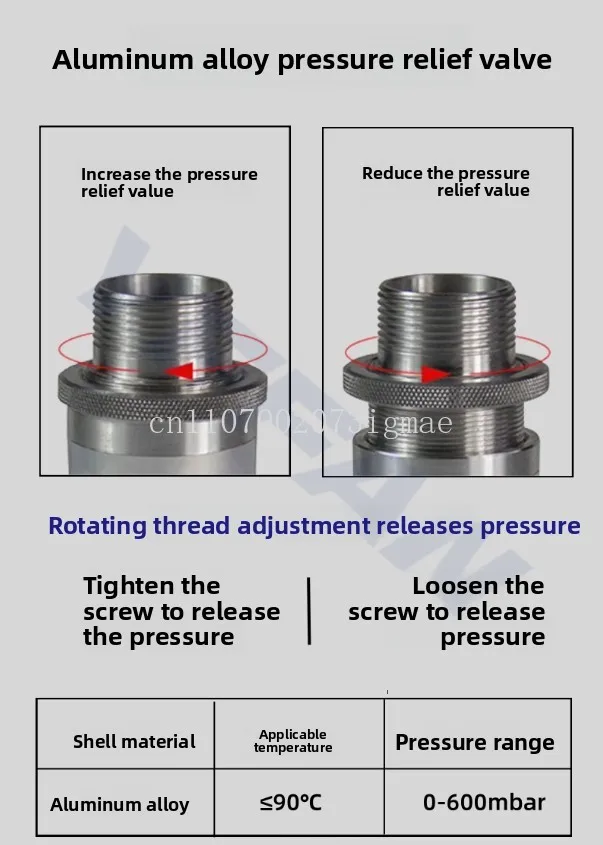 RV Series High-Pressure Blower Relief Valve–RV-01A/RV-02A /RV1.25 for Vortex Air,PumpVacuum Pump&Side Channel Blowers-0-600mbar
