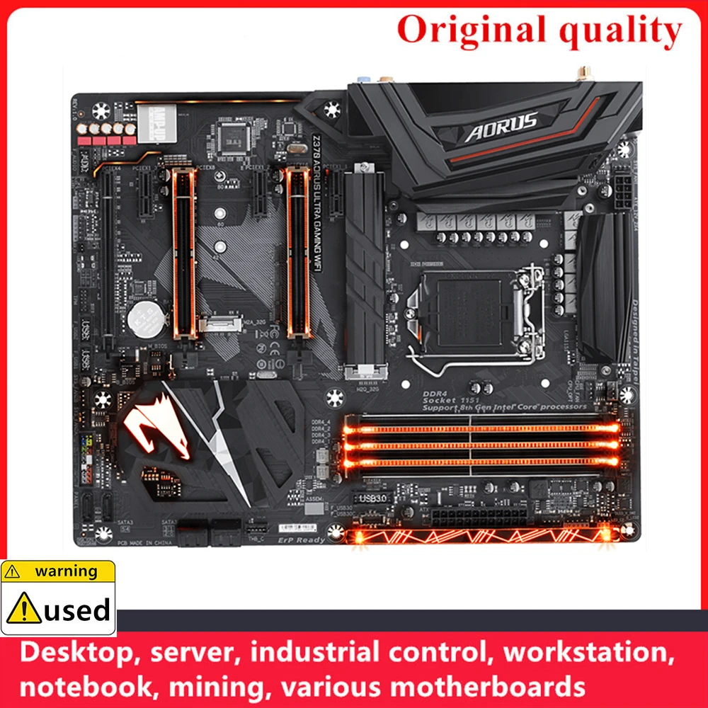 For Z370 AORUS ULTRA GAMING WIFI Motherboards LGA 1151 DDR4 64GB ATX For Intel Z370 Desktop Mainboard M.2 NVME SATA III USB3.0