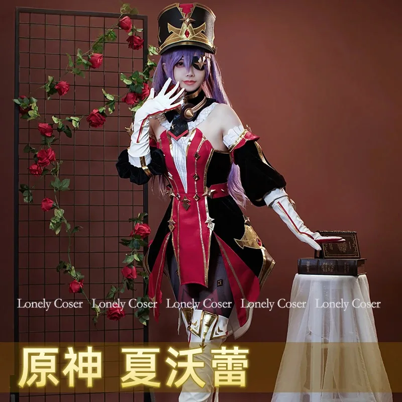 

Новый костюм для косплея Chevreuse 2021, парик, игра Genshin Impact Executor of Justice, платье, униформа, наушники, повязка на глаз, шляпа, перчатки ❤ ❤ dd