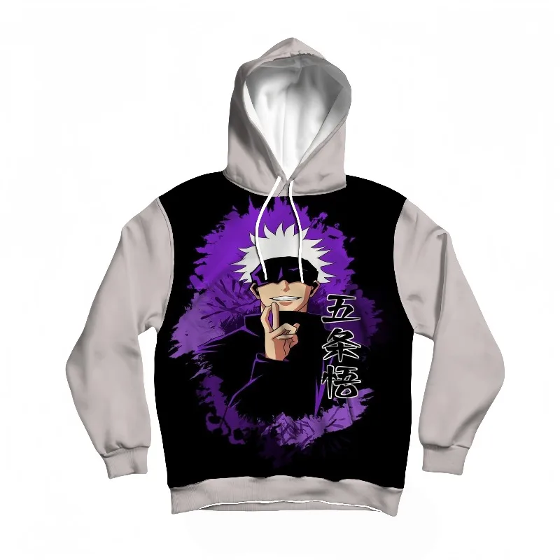 

Мужская толстовка с капюшоном в стиле аниме дзюдзюцу кайсен Сатору Годзё с 3D принтом, повседневная уличная одежда, модный топ для фанатов, модная удобная одежда