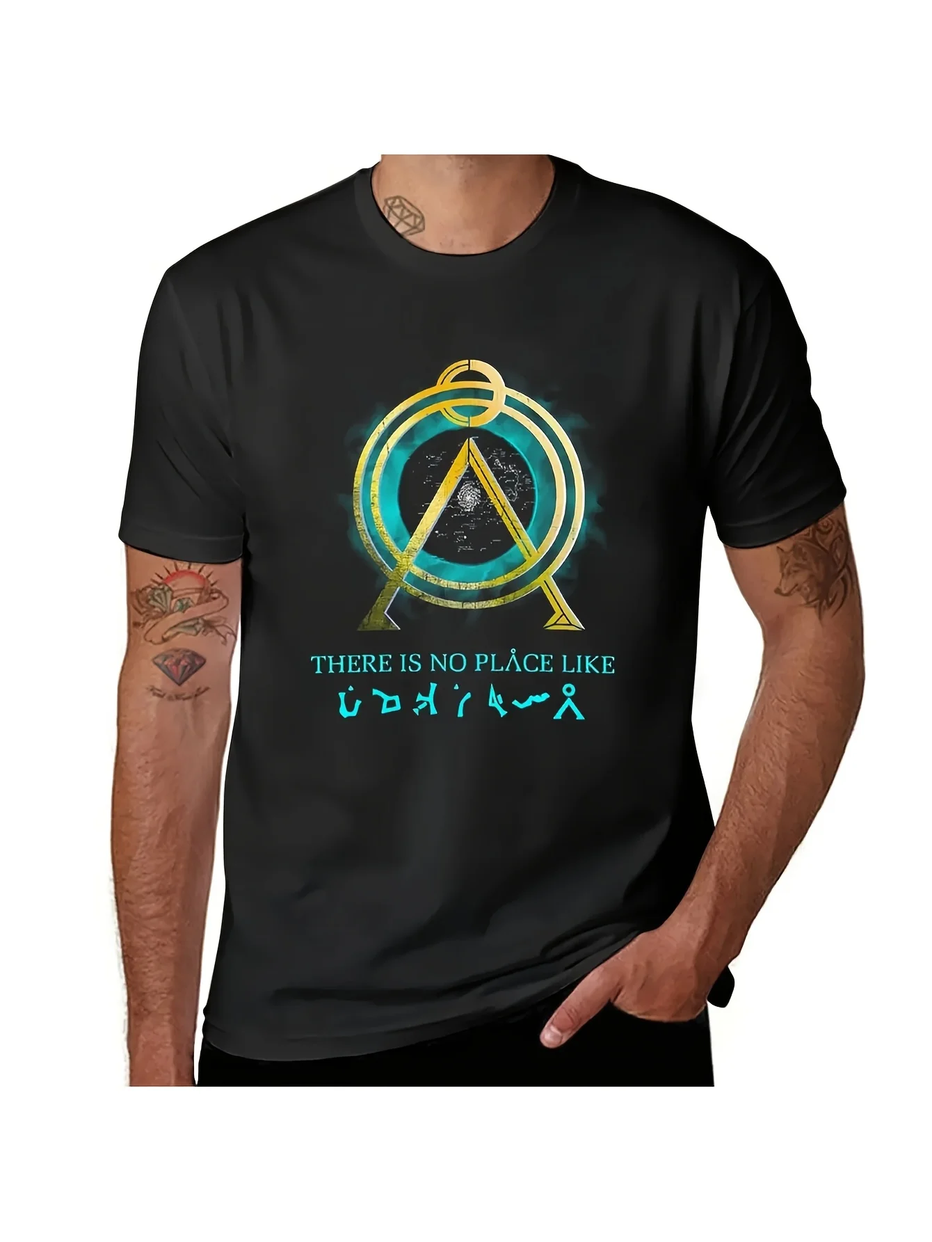 لا يوجد مكان مثل المنزل Vintage Stargate Sg1 Earth Symbol Gift Ideas تي شيرت ملابس الصيف بلايز للرجال