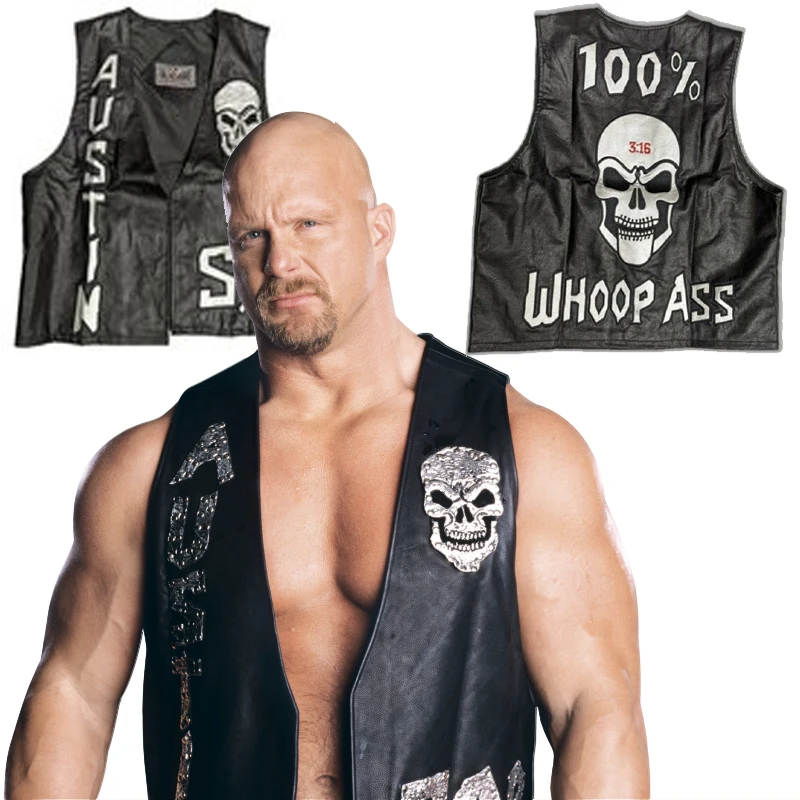 WWF WHOOP ASS 100% SOB Stone Cold Steve Austin 316 Smoking Skull Weste Attitude Era Neue Vintage Merchandise Sammlerstück – Detail 9