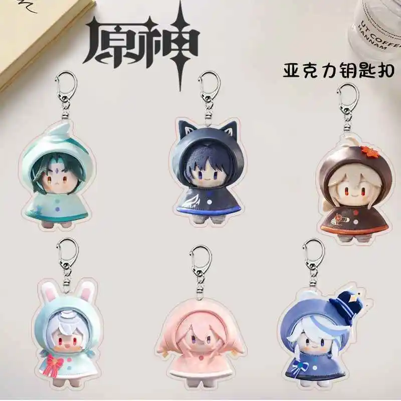 

Genshin Impact Game Anime Peripherals Funina Acrylic Keychain Series Cute Backpack Pendant Decor Kid Surprise Christmas Gift