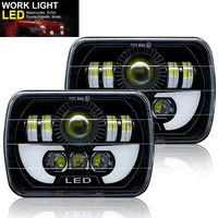 Luz Led H4 de 7 pulgadas para Jeep Wrangler, Toyota, Nissan, Ford, faro cuadrado todoterreno, montaje de señal de giro DRL 7x6, haz alto-bajo de 5x7 pulgadas