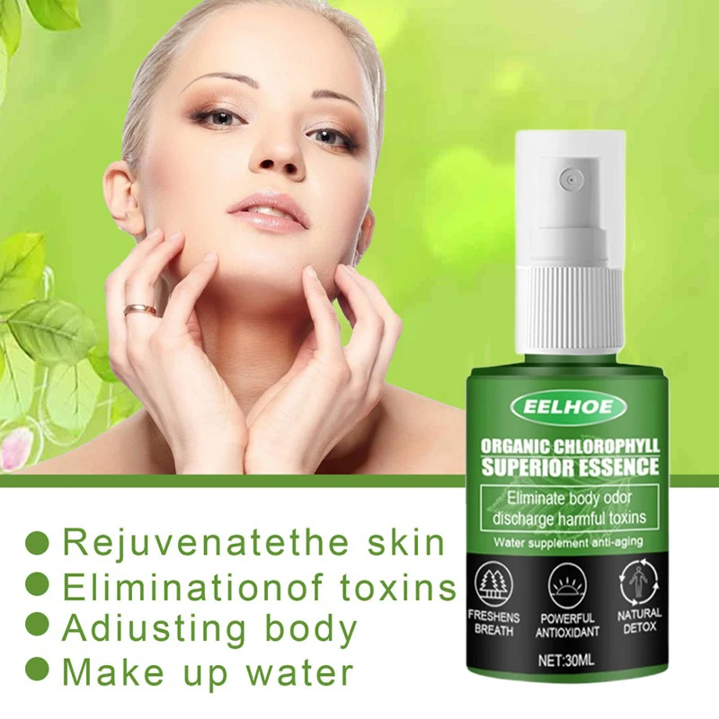 30ml Chlorophyll Essential Oil Liquid Energy Booster for Men Women Skin Care Chlorophyll Drops Extract