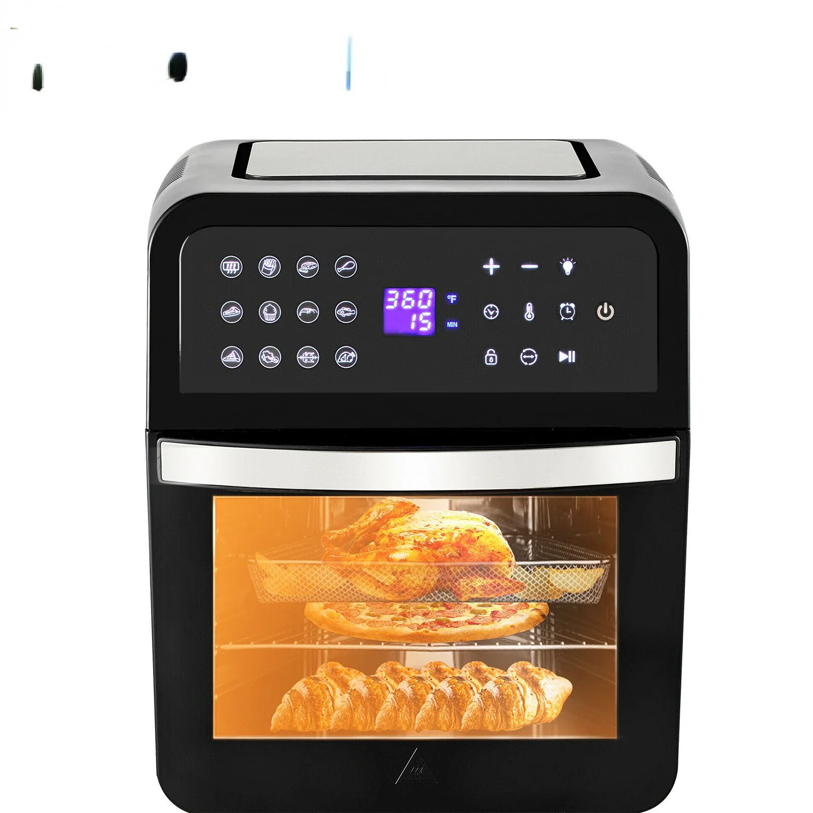 

1700W Mini Electric Air Fryer Oven Tabletop Kitchen Toaster with Rotisserie for Pizza Roast Chicken Bread Party Home Use