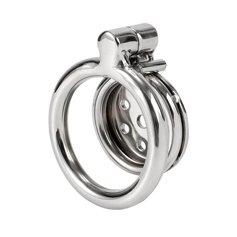 Sissy Mini Flat Metal Chastity Cage Stainless Steel Cock Ring Slave Bondage Penis Lock Husband Loyalty Couple Sex Game Adult Toy