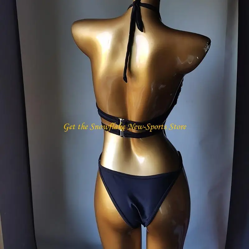 Women Backless Bathing Suit 1 Pc Swimsuit Girls Rhinestones Swimwear Fashion Cut Out Swimming Suit for Beachwear