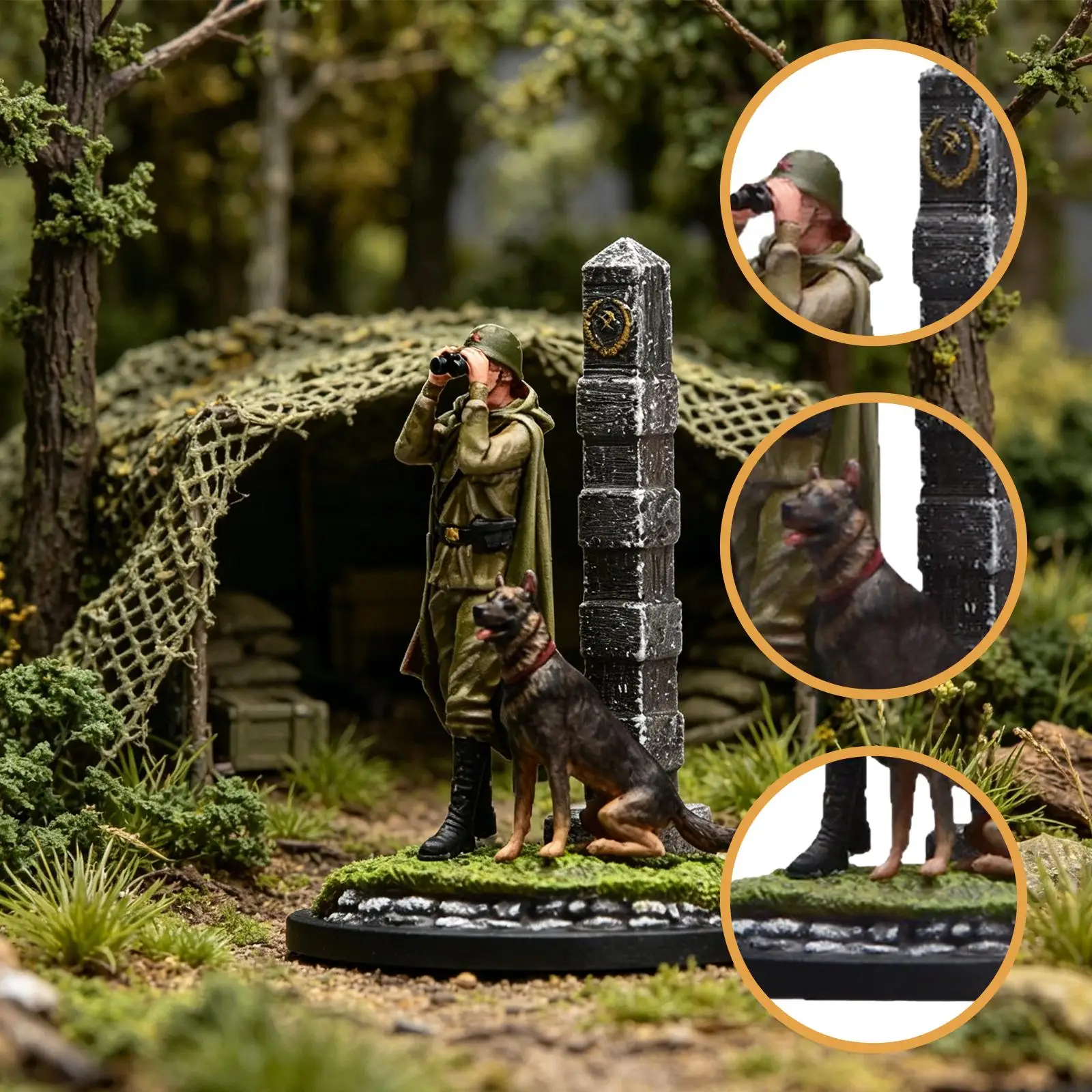

1/64 Scale Male and Dog Figures Miniatures People Collections Figurines for Model Train Sand Table Layout Decoration Scenes