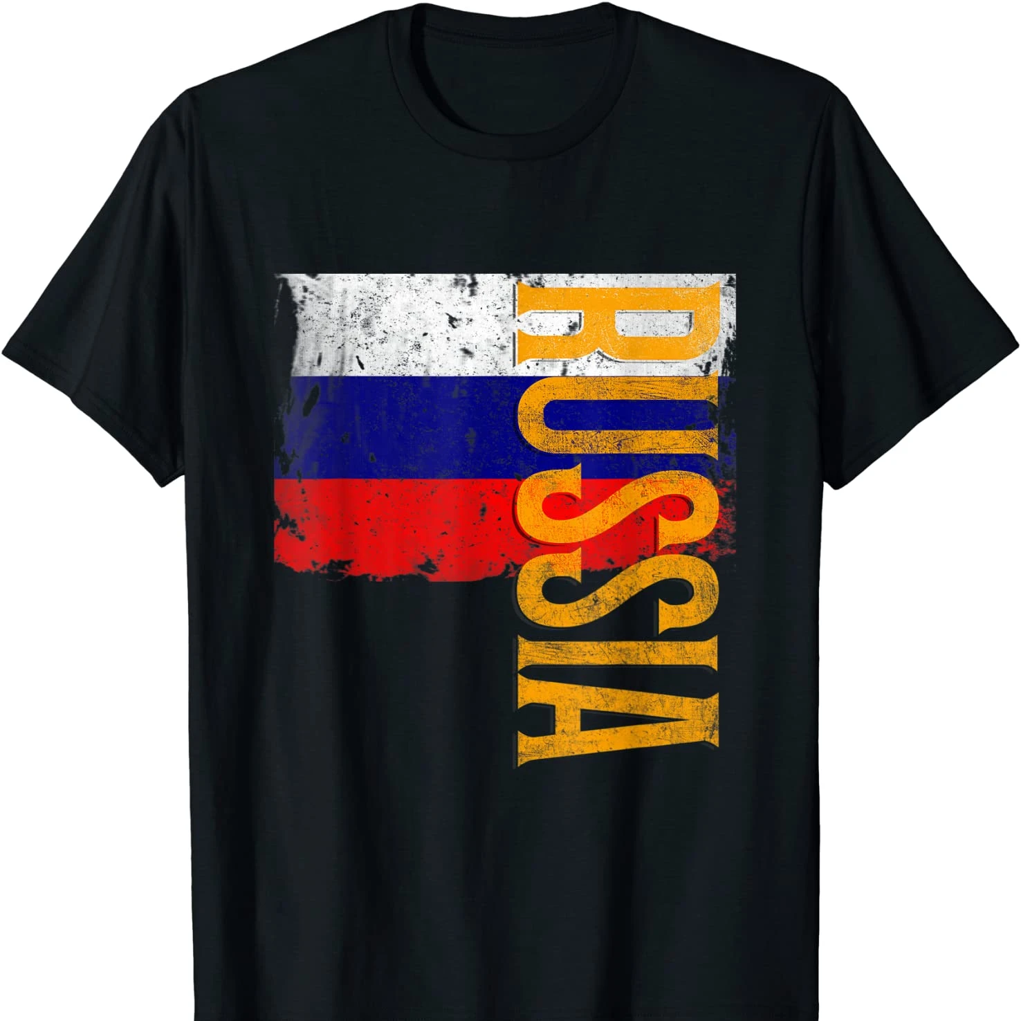 Distressed Russian Flag Patriotic T-Shirt 100% Cotton O-Neck Summer Short Sleeve Casual Mens T-shirt Size S-3XL