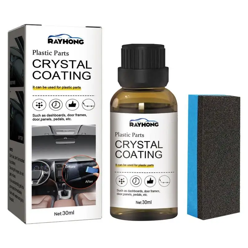 Car Plastics Trim Restorer Plastics +Sponge For Car Door Frames Door Panels Retreading Agent Maintain Gloss