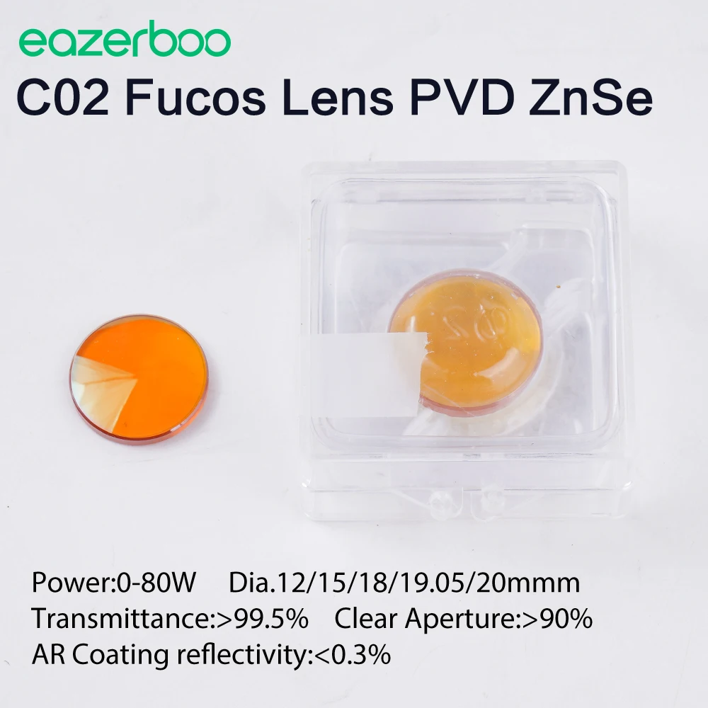 CO2 Laser Focus Lens CVD ZnSe Dia20mm 19.05/18/12/F50.8 F38.1/F63.5mm Focusing Lens Laser 200W CO2 Laser Engraving Machine
