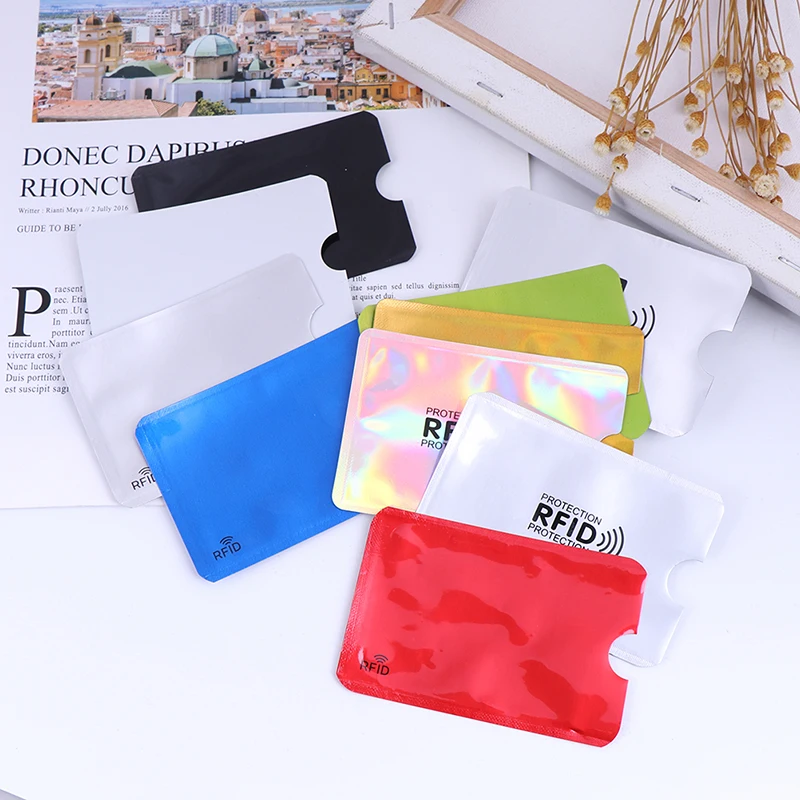 10Pcs Anti RFID Card Holder NFC Credit Card Holder Wallet Men Women Bank Cardholder Case Protector Aluminium Foil