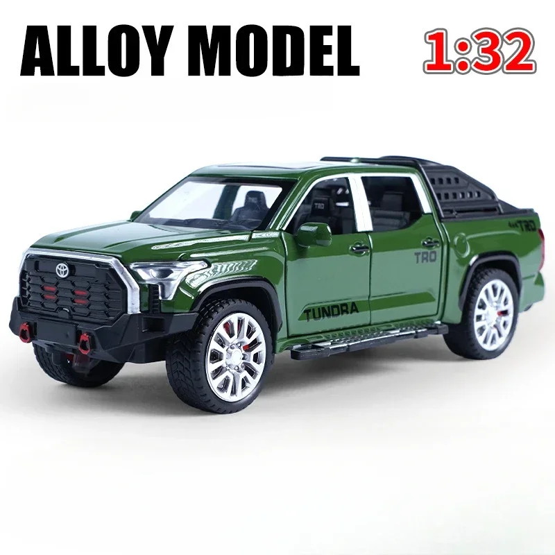 

Diecast 1:32 Scale Toyota Tundra Pickup Car Model Alloy Toys Vehicles with Sound Light Pullback Kids Boys Gift Voiture Miniature