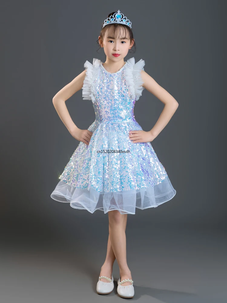 

Children's costume Pompous gauze dress sequin performance Princess dress Kindergarten dance chorus