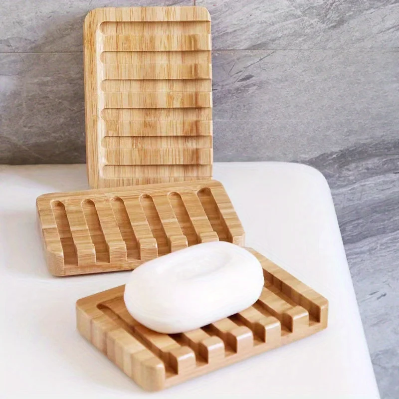 1 Stück Selbstentleerender Seifenhalter, Bambus-Seifenschale, Seifenablage für Badezimmer, Minimalistische Seifenaufbewahrung, Badezimmer-Accessoires