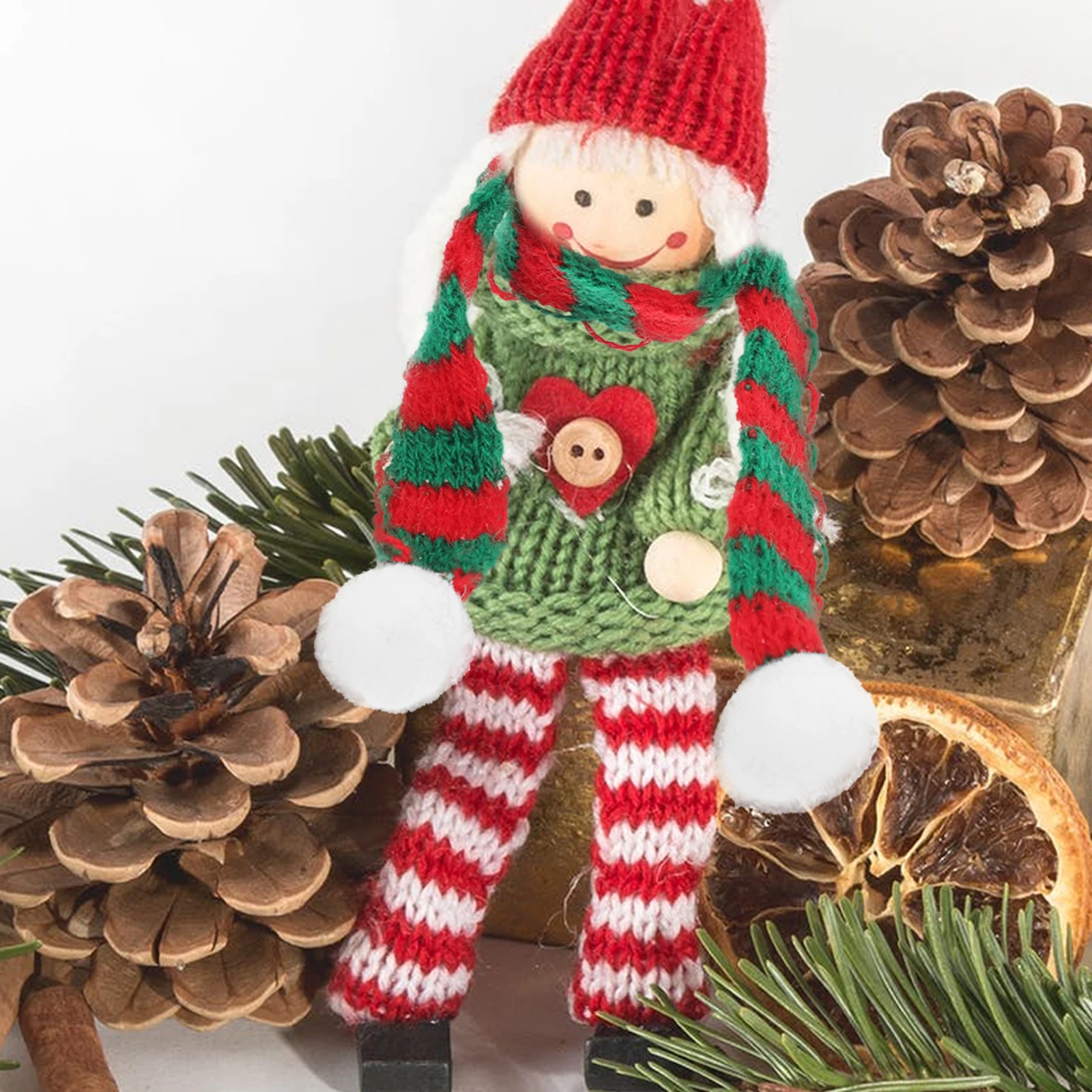 

10 Pcs Knitted Scarves for Crafts Xmas Decor Dinner Table DIY Knitted Neckerchief Mini Bottle Little Snowman Christmas