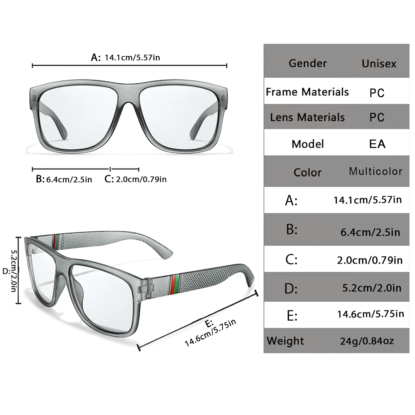 Men and Women's Photochromic Cycling Sunglasses Perfect for Cycling Hiking Running Classic Square Full Frame Glasses