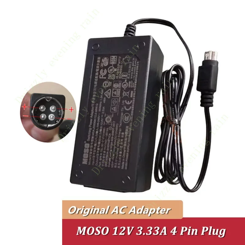 Original 40W FOR MOSO 12V 3.33A 4pin MSA-Z3330IC12.0-48W-Q For Hikvision Hard Disk Video Recorder Power Supply