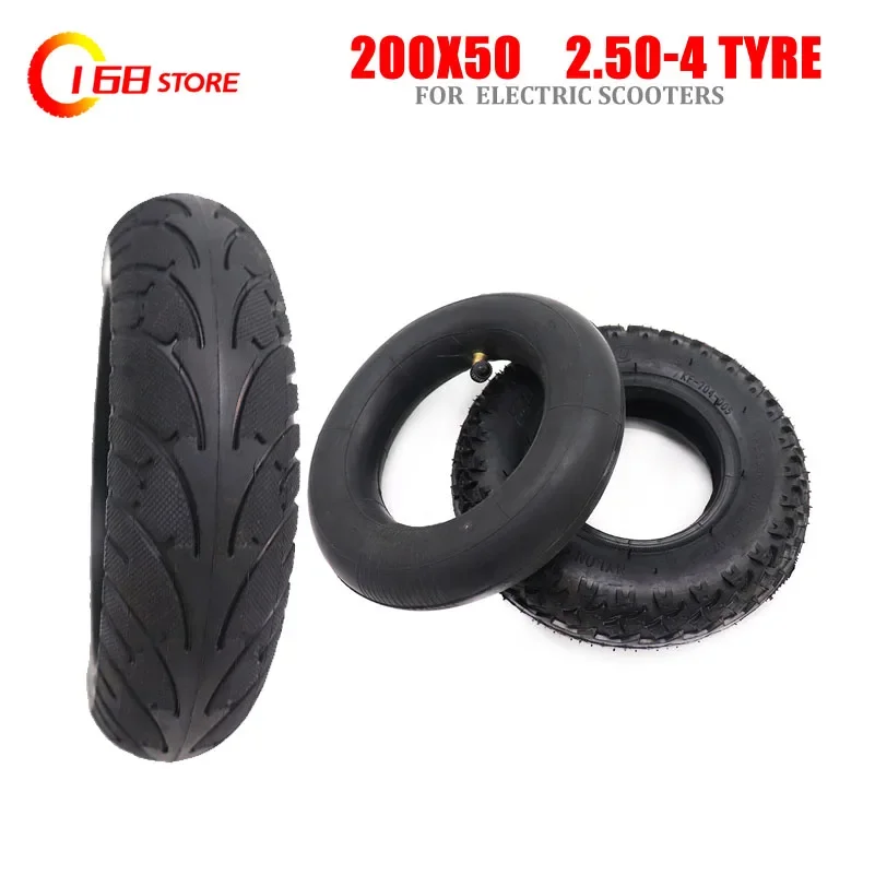 Super 2.50-4 or 200X50 (8 Inch) Tire for Electric Gas Scooter &  Scooter(200*50 Inner Tube Included) Wheelchair Wheel